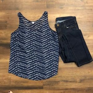 Old Navy blue white dotted tank